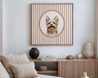 Yorkshire Terrier Watercolor Print, Neutral Dog Nursery Decor (Digital Download)
