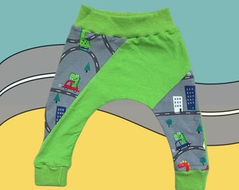 Pantalons pour enfants - Pantalons pour tout-petits - Pantalons de dinosaures - Pantalons de voiture dinosaures - Pantalons pour enfants faits main - Pantalons pour enfants