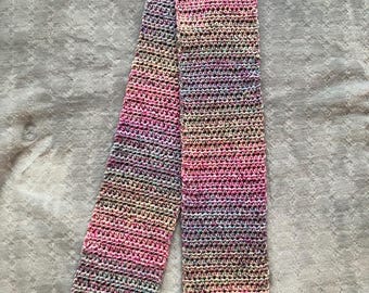 Luxe Crocheted Scarf, Colorful Winter Fashion, Patterned Scarf