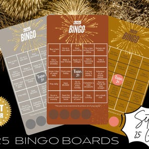 DOWNLOAD INSTANTÂNEO 2025 Bingo Board para metas de ano novo
