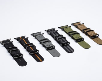 Premium Quality Nato Watch Strap | Compatible with Apple Watch Series 8/7/6/SE/5/4/3/2/1 | 38mm, 40mm, 41mm, 42mm, 44mm, 45mm