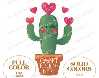 Funny Valentine Cactus SVG & PNG, Cactus Lover Design for Cricut, Silhouette, T-Shirts, Sublimation, and Heat Transfer, Digital Download