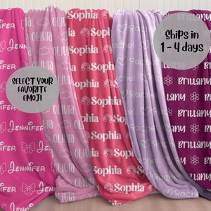 Personalized Custom Blanket, Baby Girl Blanket, Name Blanket, Girl Blanket Gift, Baby Blanket, Kids Blanket, Personalized Gift, Custom Gift