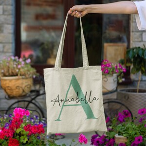 Tote Bag Custom Name, Custom Tote Bag Canva, Personalized Canvas Tote Bag, Birthday gift for her ,best friends Gift, Mother gift