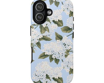 Floral iPhone Case, Hydrangea Flower Design, Dual Layer Protection