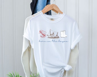 Geboren op het Bayou T-shirt, Comfort Colors, Southern T-shirt, cadeau voor haar