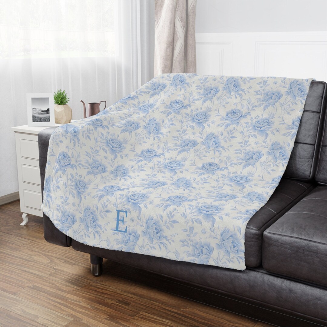 Monogrammed Blanket Personalized Blanket Floral Housewarming Gift monogrammed-blanket-personalized-blanket-floral-housewarming-gift
