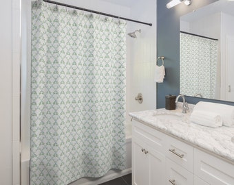 Floral Polyester Shower Curtain, Preppy Bathroom Decor