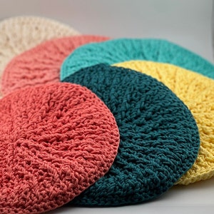 Handmade Crochet Cotton Trivet: Tropical Colors, Double Thick Pot Holder