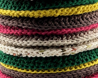 Crochet Potholder Set: Farmhouse Kitchen Decor, Double-Layered Cotton Hot Pads