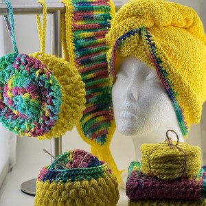 Deluxe Crochet Cotton Spa Gift Set: Handmade Bath & Shower Collection