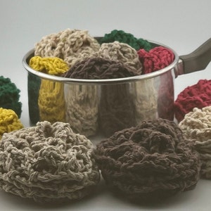 Hand Crocheted Cotton Dish Scrubbers (Set of 2): Reusable Zero Waste Kitchen