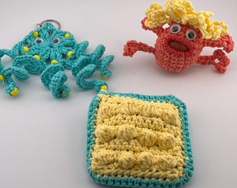 Handgehaakt fidget-speelgoedpakket: sleutelhanger sensorische stress