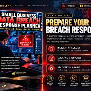 Small Business Data Breach Response Planner | Cyber Incident Checklist & Recovery Workbook PDF