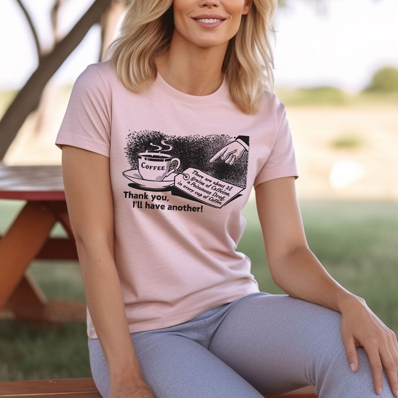 Caffeinated Tee, Coffee Shirt for Java Drinker, Gift for Best Friend, Coffee House Mom, Dad, Teen Top image 4