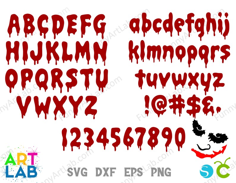 Stunned Lettering Svg Horror SVG Bundle, Horror Letters Svg, Joker Font, Joker SVG Letters ...