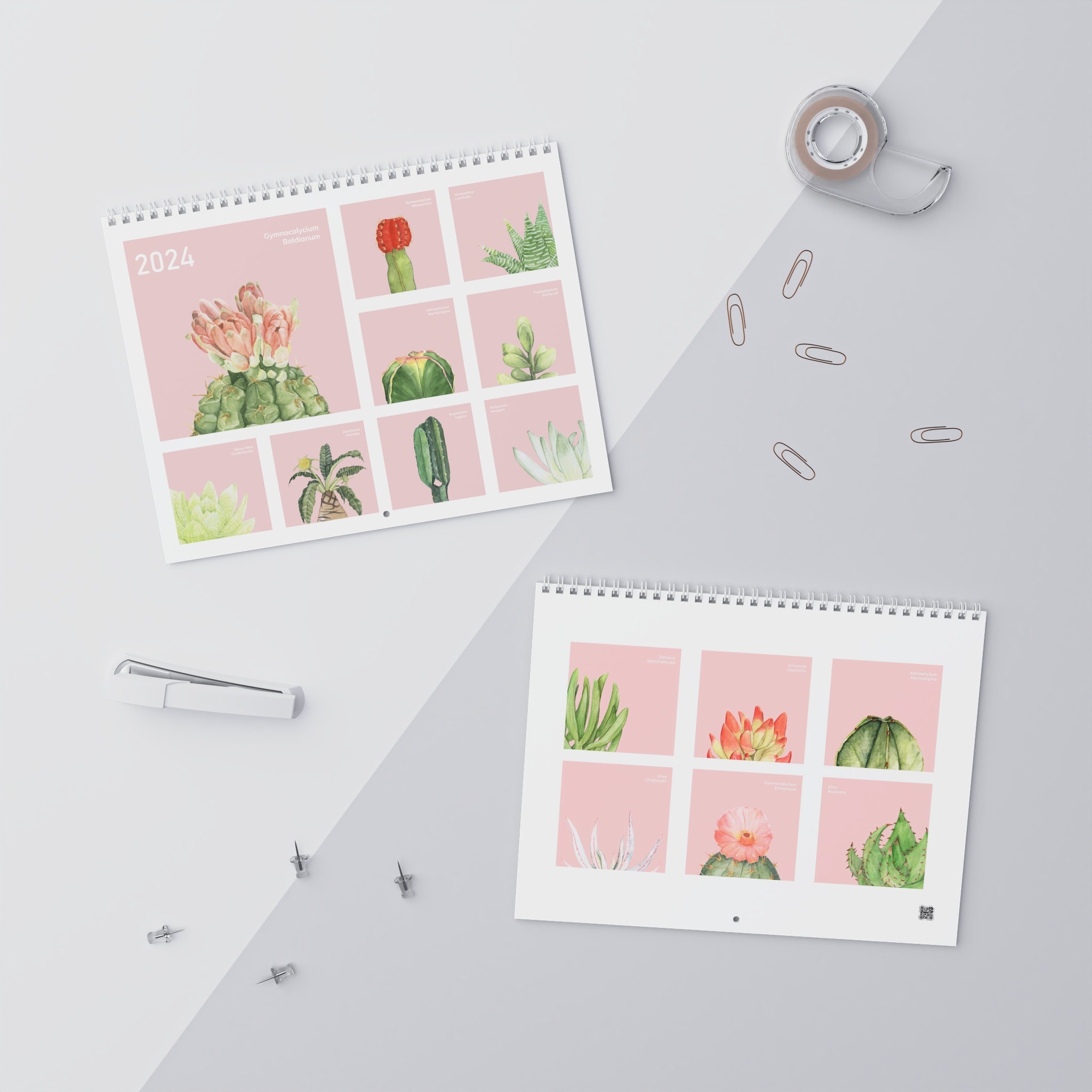 Watercolor Cacti 2024 Calendar, Plant Lover Calendar, Crazy Plant Lady
