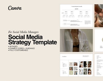 Social Media & Content Marketing Strategy Deck Template Canva / Aesthetic, minimal, clean