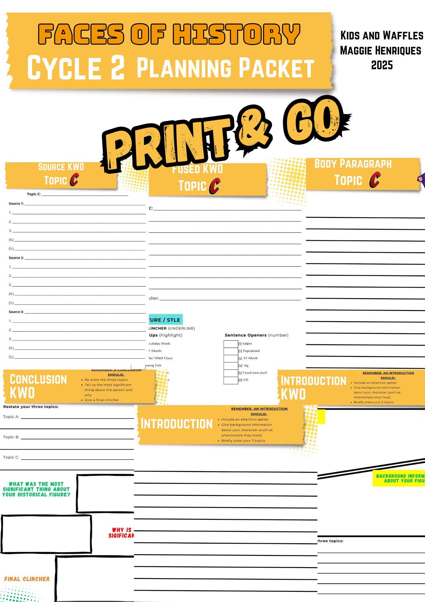 Faces of History Planner - Etsy