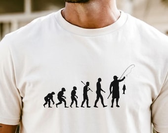 Fishing Evolution-T-shirt, grappig visserscadeau
