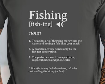 Camiseta con definición de pesca, regalo divertido para pescadores