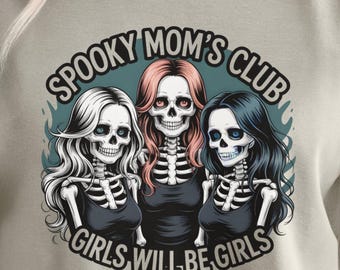 Shirt met comfortkleuren Spooky Moms Club: Halloween-shirt met moeder