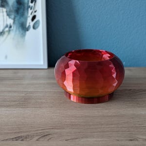 3D Printed Indoor Planter Pot with Drainage Tray, Uniquely Designed with Stylish Geometric Low Polygon Mesh