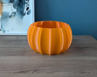 3D Printed Pumpkin Planter Pot with Drainage Tray