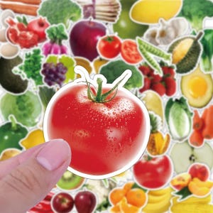 Confezione di adesivi per frutta e verdura, adesivi decorativi per bambini, carini, impermeabili, mele, patate, limoni