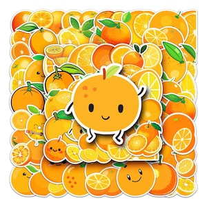 Confezione di adesivi di frutta arancione per bambini, adesivi decorativi carini e impermeabili