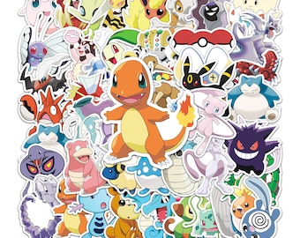 Paquete de 50 pegatinas de vinilo de monstruos de anime adorables, impermeables, para portátil, regalo para niños.