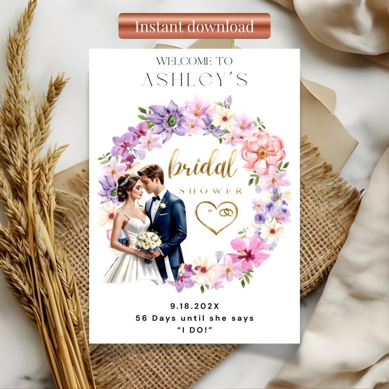 Printable Bridal Shower Invitation Template (editable Download) - Etsy