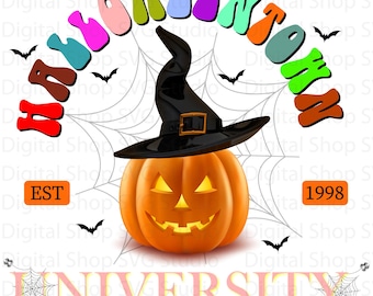 Halloween Town University 1998 PNG, Vintage Halloween Sweater (Digital Download)