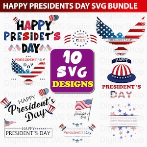 Happy Presidents Day SVG Bundle, February Art Project, Digital Image Clipart, USA Presidential Day Holiday Sale 2025 SVG, Presidents Day Cut
