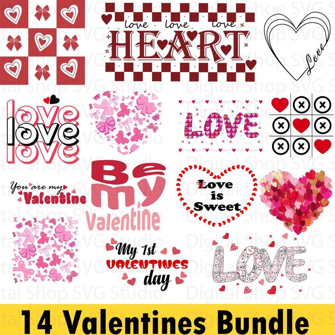 Valentine's Day SVG Mega Bundle, Heart Cut Files (digital Download) - Etsy