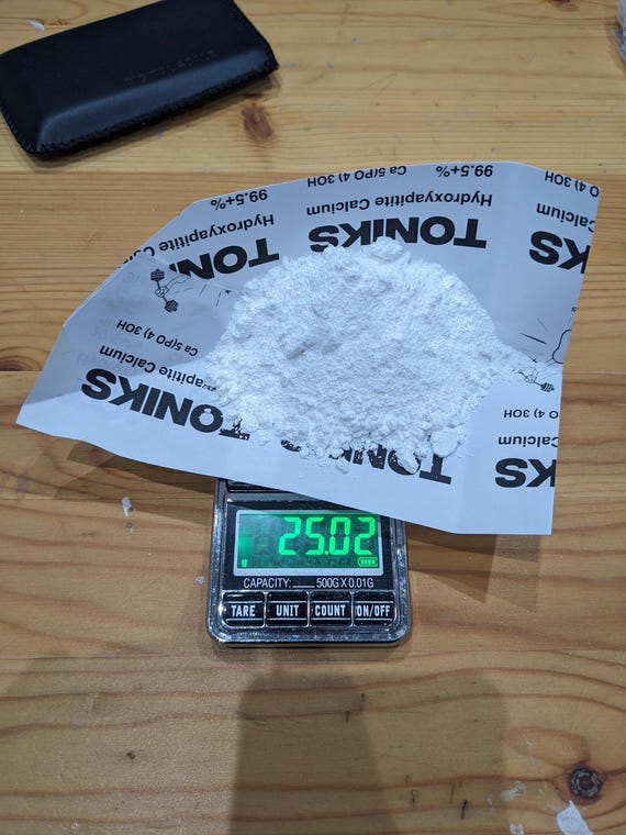 Hydroxyapatite Calcium Powder 50g | Micro Size Particles | 99.5%+ Purity | Vegan-Friendly | Premium Quality | In Stock  | Fast Shipping |