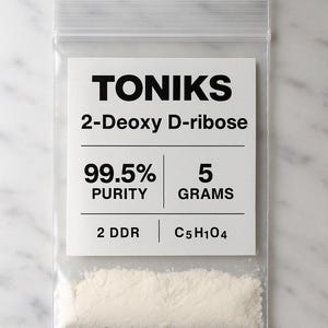 Polvo de 2-desoxi-D-ribosa (99,5 % de pureza) – 5 g (2DDR) / Disponible en stock