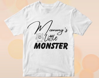 Mommy's Little Monster - T-shirt en jersey pour tout-petits - Jolie chemise pour enfants pour la fête des Mères