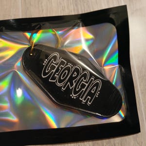 Motel keychains