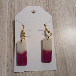 White and pink earrings
