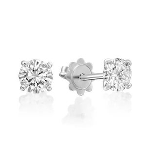 1.00 Carats E/VVS Lab Grown Diamond Earrings - Round Cut Studs Earrings - 14k Gold Wedding Earrings - 14k Gold Lab Grown Diamond Earrings
