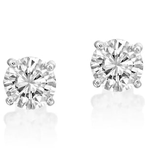1.40 Carats E/VVS Lab Grown Diamond Earrings - Round Cut Studs Earrings - 14k Gold Wedding Earrings - 14k Gold Lab Grown Diamond Earrings