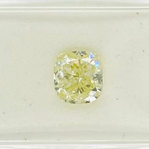 0.95 Ct Natural Fancy Light Yellow Diamond VS1 Cushion Cut, AIG Certified, Quality Natural Fancy Color Diamond, Diamond for Engagement Ring