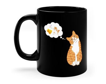 The Independent Thinker Orange Tabby Cat 11oz Black Mug Funny Orange Cat Mug Orange Cat Gift Funny Orange Cat Behavior