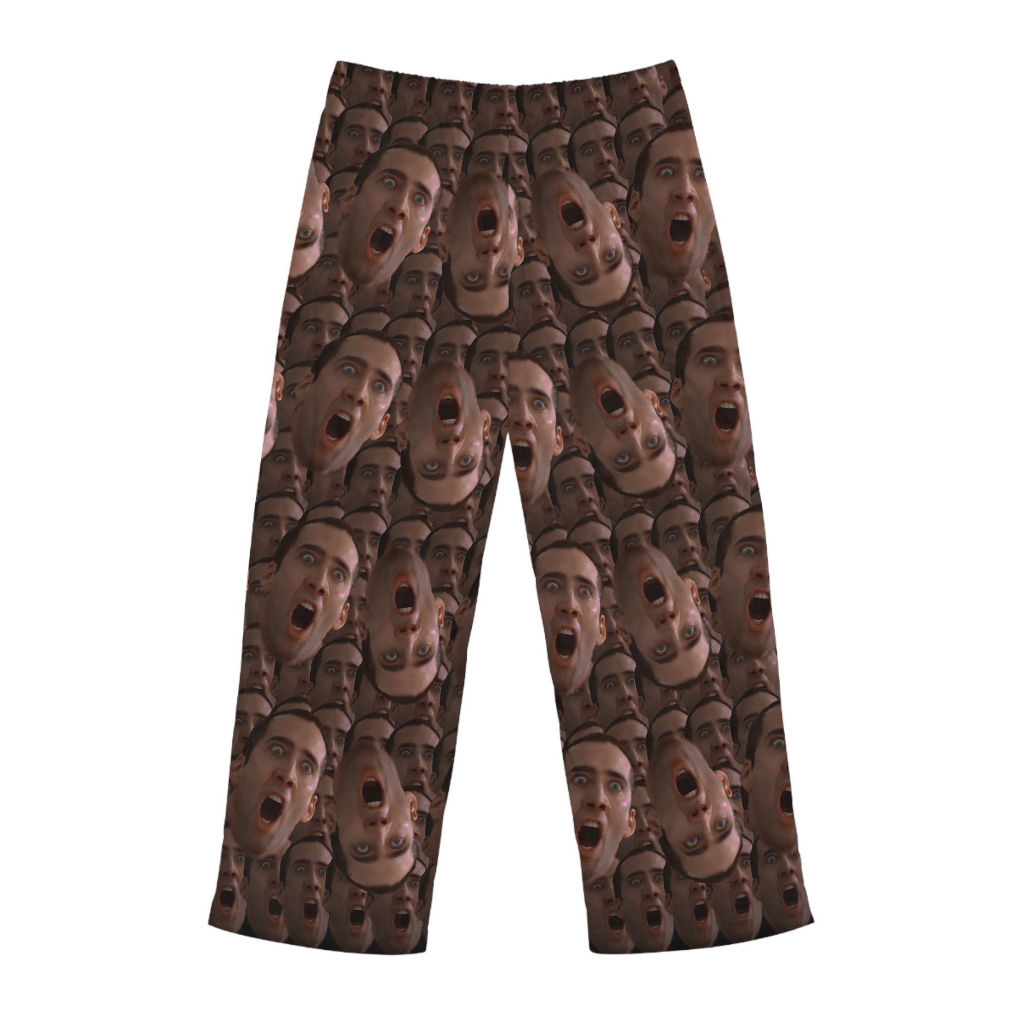 Nicolas Cage Face Men s Pajama Pants all Over Print Nick Cage Funny Meme Face Pants Nicolas Cage Pants Funny Nick Cage Gift Etsy