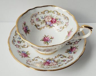 Paragon Pale Blue Antique Series "Georgian" Teacup and Saucer