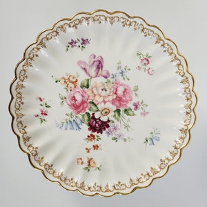 CROWN STAFFORDSHIRE 8.5 inch Pedestal Cake Plate in England's Bouquet Pattern