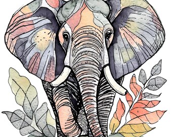 Watercolor Elephant Sticker