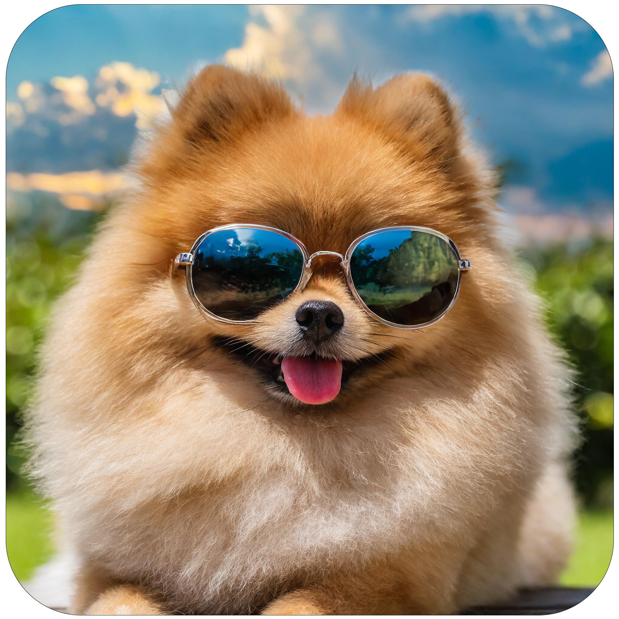 Pomeranian Wearing Sunglasses Sticker