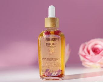 Rose Body Oil, Organic Bulgarian Rose Infused Body Care, Luxury Massage Oil, Dry Skin Moisturizer, Bath, Unique Personalized Gifts, Spa